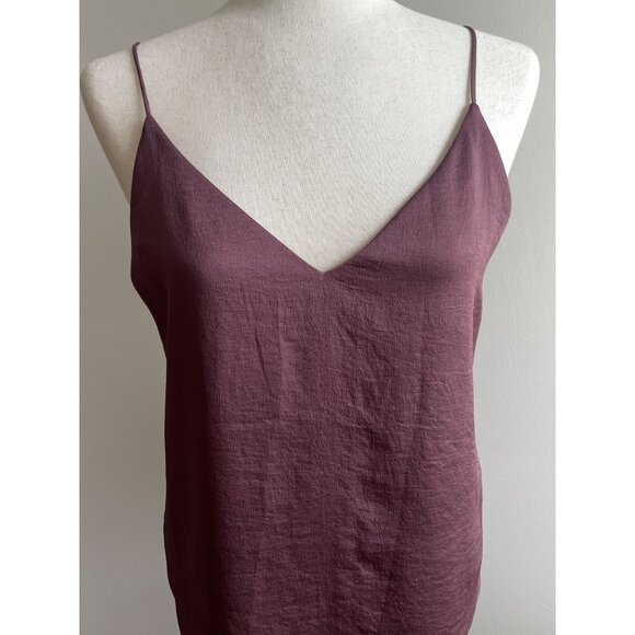 Express V-Neck Spaghetti Strap Camisole Tank Top Womens S Mauve Flowy - Picture 1 of 8